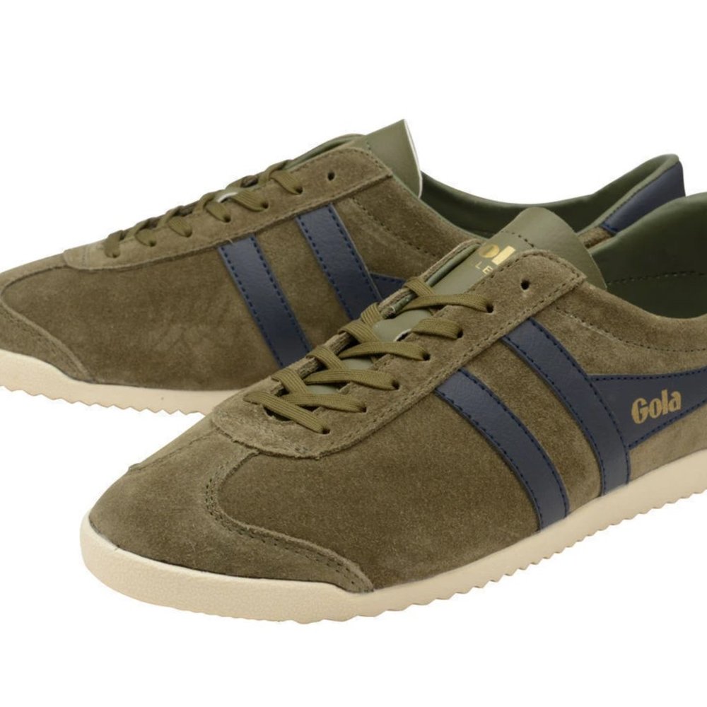 Gola Bullet Suede Trainer Khaki/Navy Mens Size 9